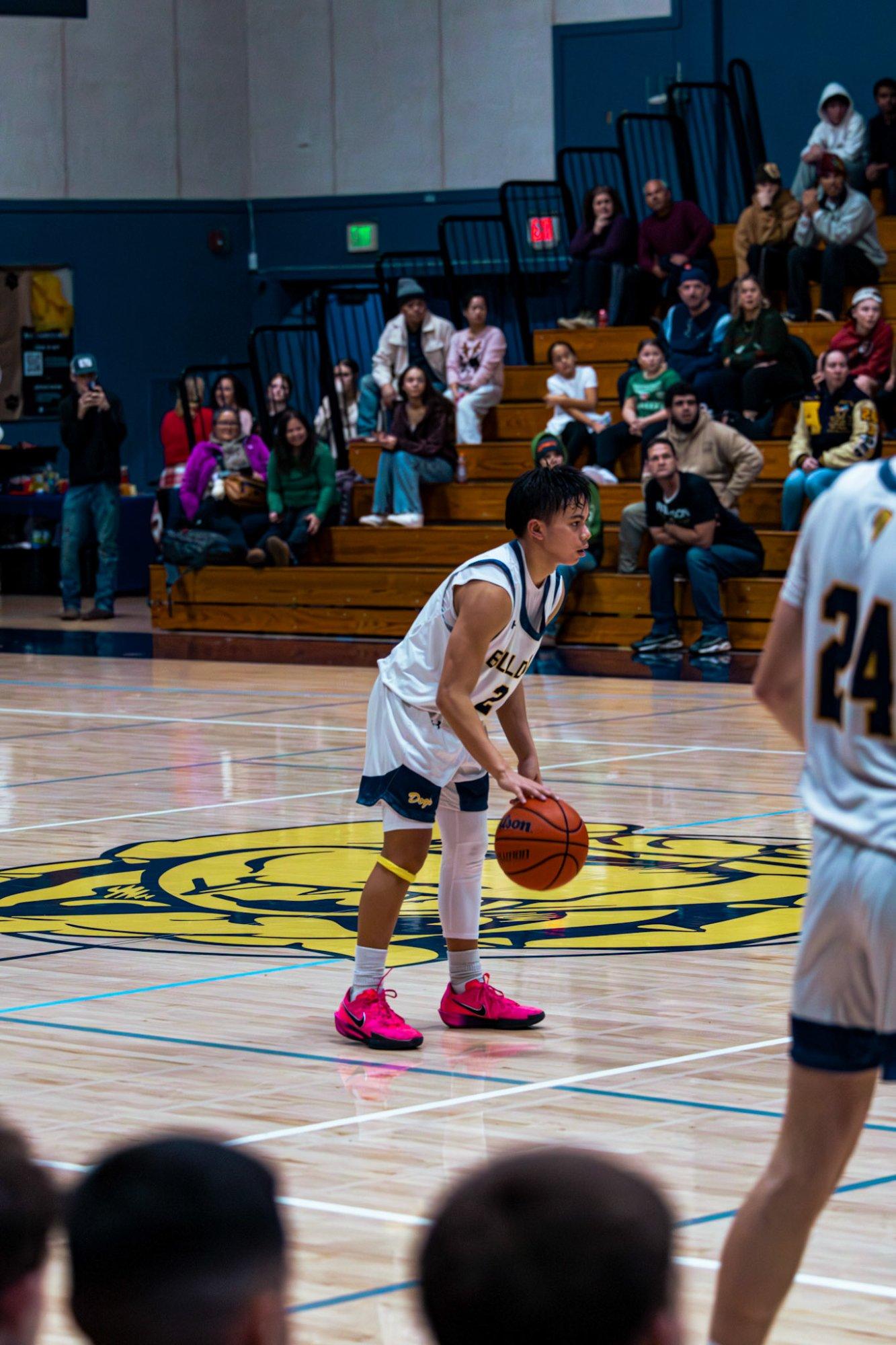 Alhambra basketball player shooting a free throw against Miramonte